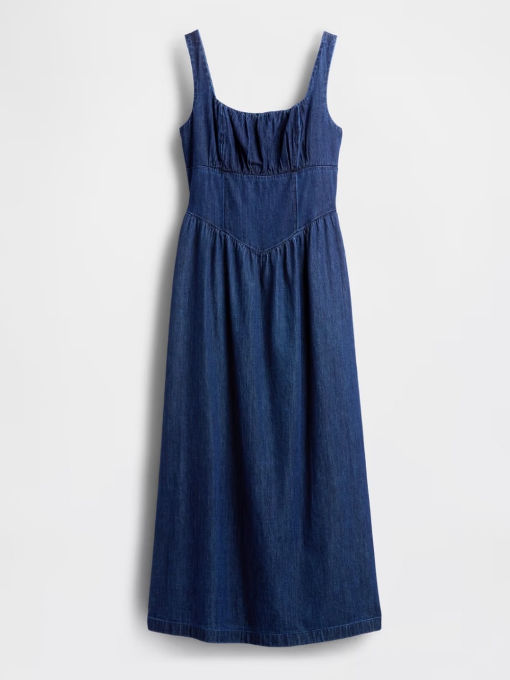 GAP Denim Drop-Waist Corset Midi Dress Large